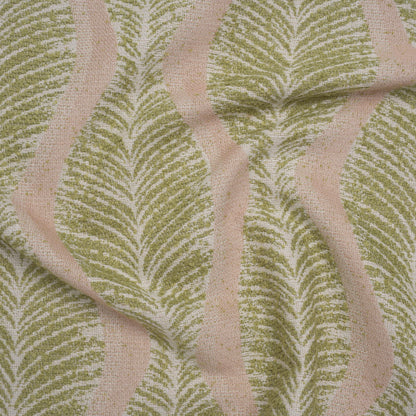 Polyester and Cotton Boucle Jacquard - Garden Leaf Ogee Waves - British Imported