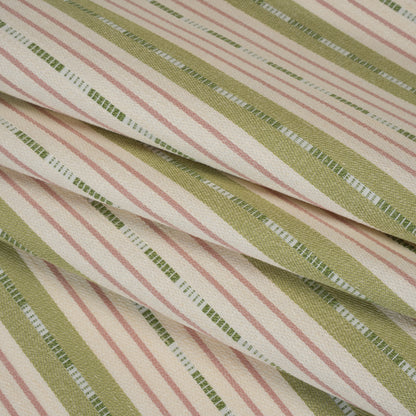 Recycled Polyester Twill Jacquard - Garden Stripes and Dashes - British Imported