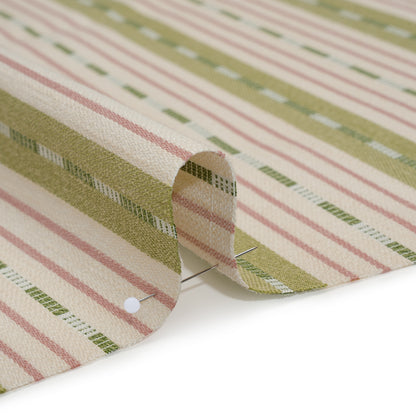 Recycled Polyester Twill Jacquard - Garden Stripes and Dashes - British Imported