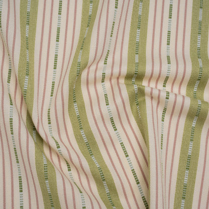 Recycled Polyester Twill Jacquard - Garden Stripes and Dashes - British Imported