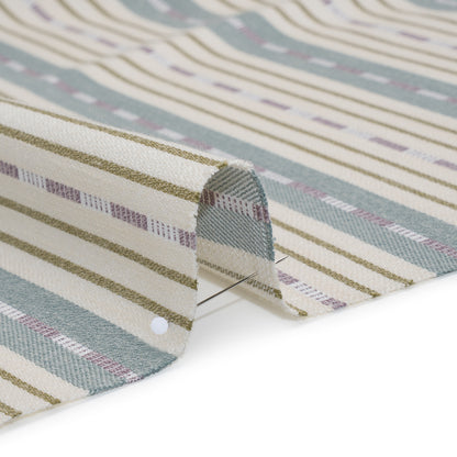 Recycled Polyester Twill Jacquard - Iris Stripes and Dashes - British Imported