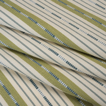 Recycled Polyester Twill Jacquard - Lagoon Stripes and Dashes - British Imported