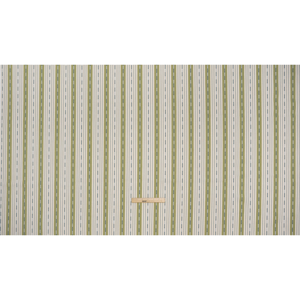 Recycled Polyester Twill Jacquard - Lagoon Stripes and Dashes - British Imported