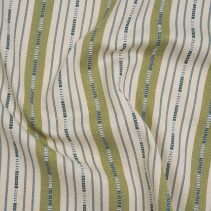 Recycled Polyester Twill Jacquard - Lagoon Stripes and Dashes - British Imported