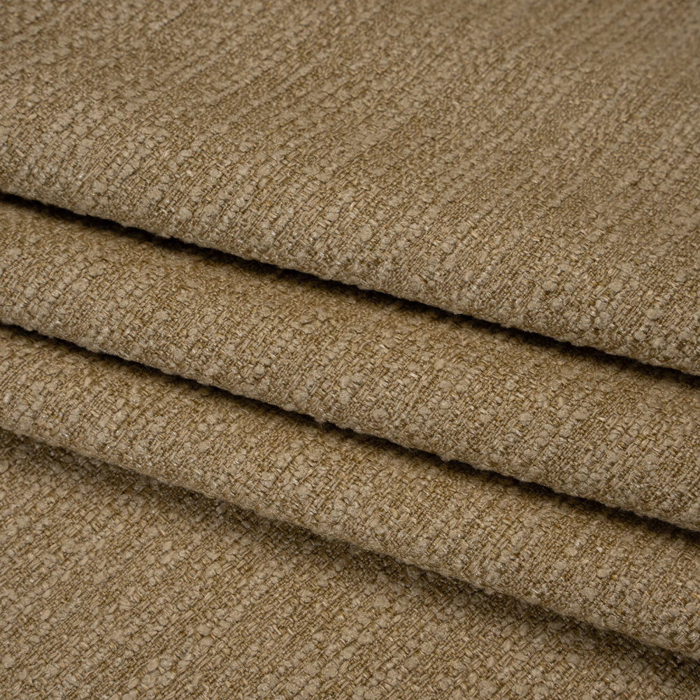 Recycled Polyester Slubbed Boucle Woven - Jute - British Imported