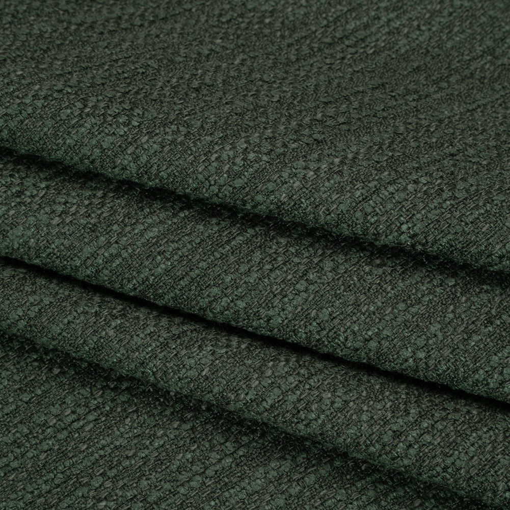 Recycled Polyester Slubbed Boucle Woven - Kingfisher - British Imported