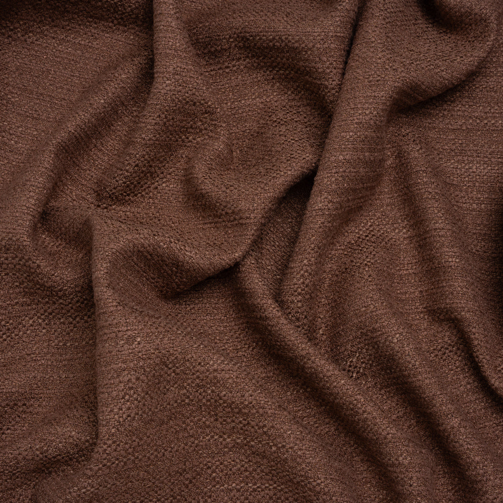 Recycled Polyester Slubbed Boucle Woven - Mulberry - British Imported