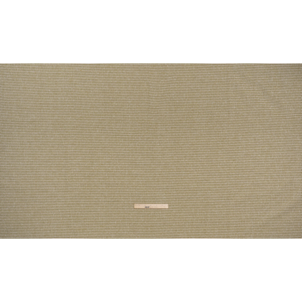 Recycled Polyester and Cotton Basketweave Dobby - Olive Little Squares - British Imported