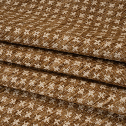 Polyester Boucle Home Decor Jacquard - Caramel Plus Signs - British Imported