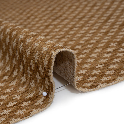 Polyester Boucle Home Decor Jacquard - Caramel Plus Signs - British Imported