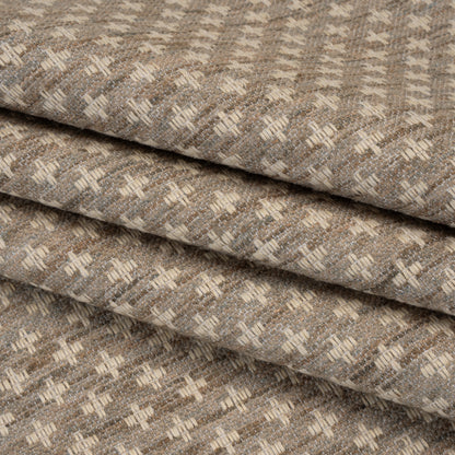 Polyester Boucle Home Decor Jacquard - Fawn Plus Signs - British Imported
