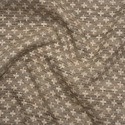 Polyester Boucle Home Decor Jacquard - Fawn Plus Signs - British Imported
