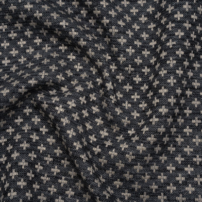Polyester Boucle Home Decor Jacquard - Ink Plus Signs - British Imported