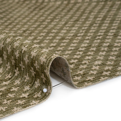 Polyester Boucle Home Decor Jacquard - Moss Plus Signs - British Imported
