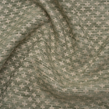 Polyester Boucle Home Decor Jacquard - Sage Plus Signs - British Imported