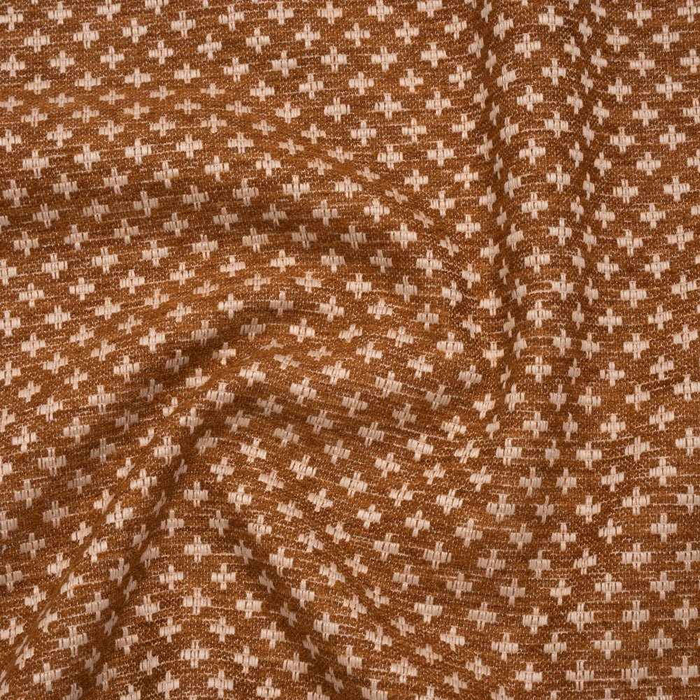 Polyester Boucle Home Decor Jacquard - Sienna Plus Signs - British Imported