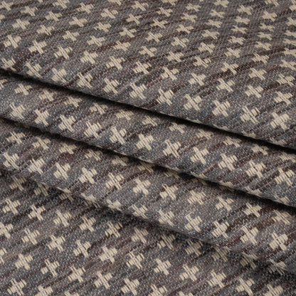 Polyester Boucle Home Decor Jacquard - Slate Plus Signs - British Imported