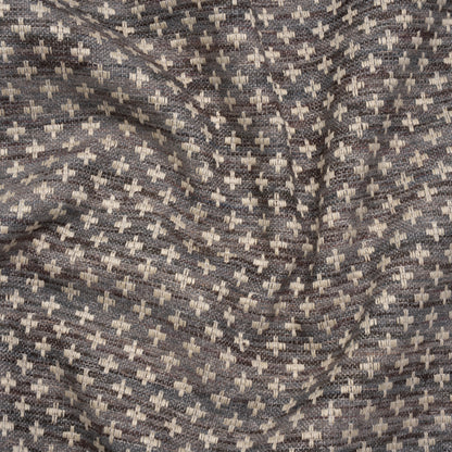 Polyester Boucle Home Decor Jacquard - Slate Plus Signs - British Imported