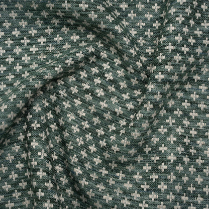 Polyester Boucle Home Decor Jacquard - Teal Plus Signs - British Imported
