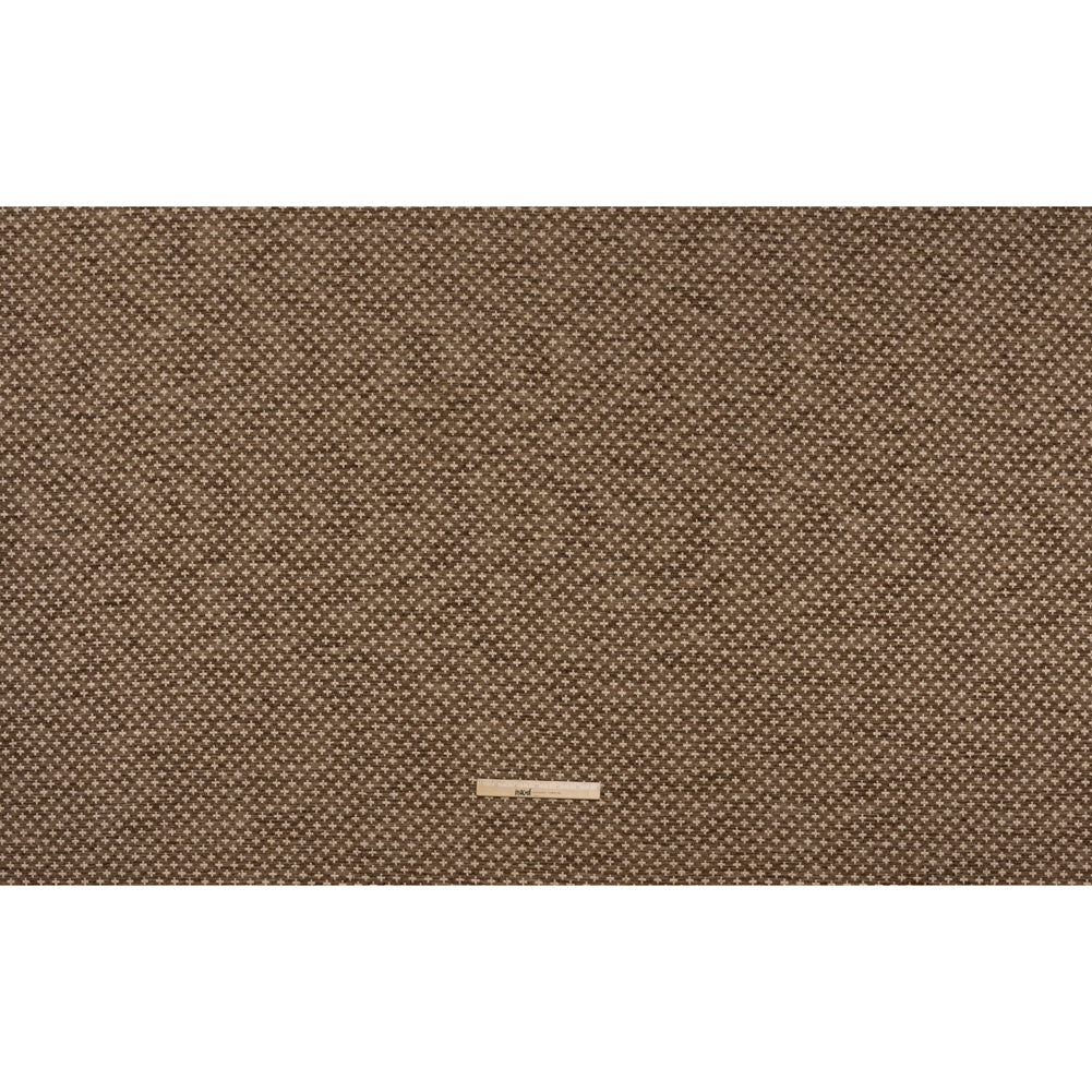 Polyester Boucle Home Decor Jacquard - Walnut Plus Signs - British Imported