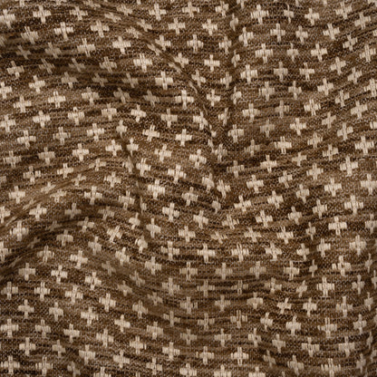 Polyester Boucle Home Decor Jacquard - Walnut Plus Signs - British Imported