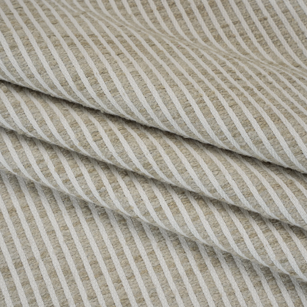 Polyester Boucle Woven - Dove Stripes - British Imported