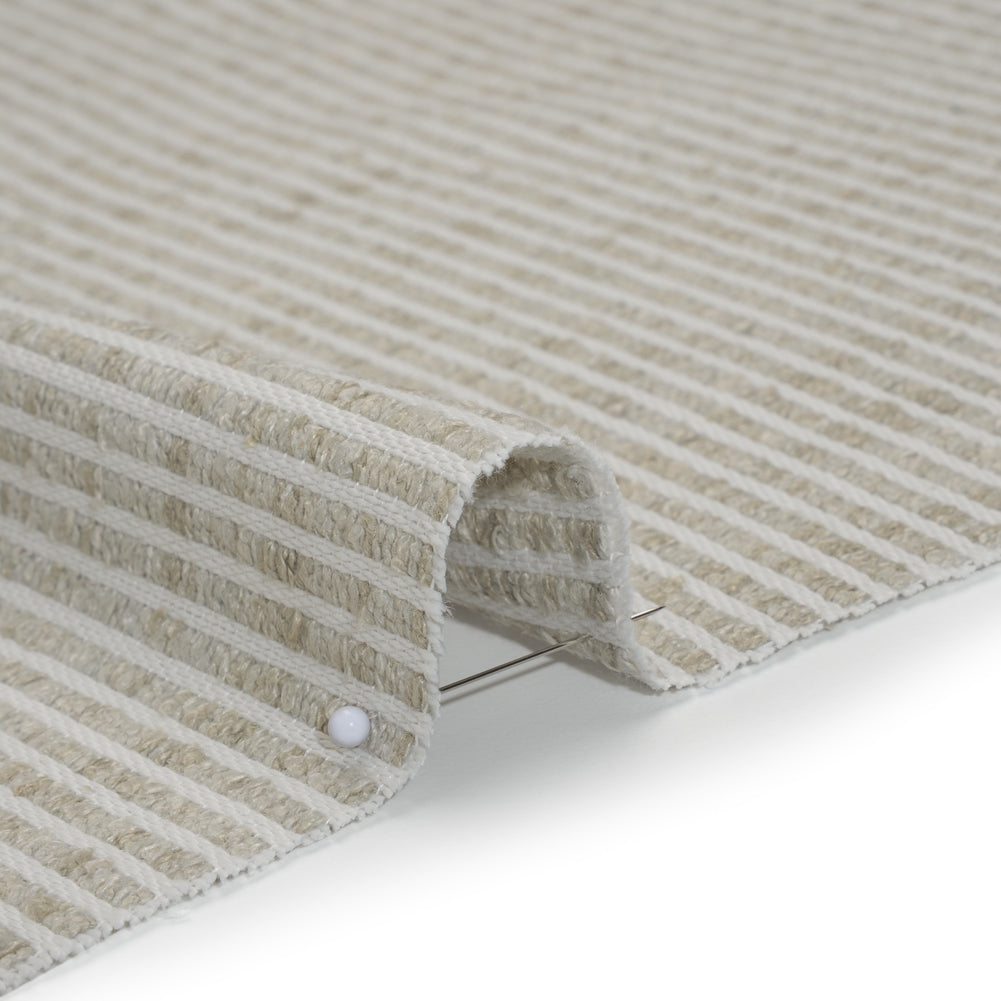 Polyester Boucle Woven - Dove Stripes - British Imported