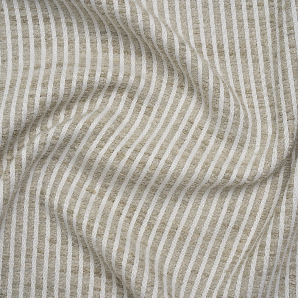 Polyester Boucle Woven - Dove Stripes - British Imported