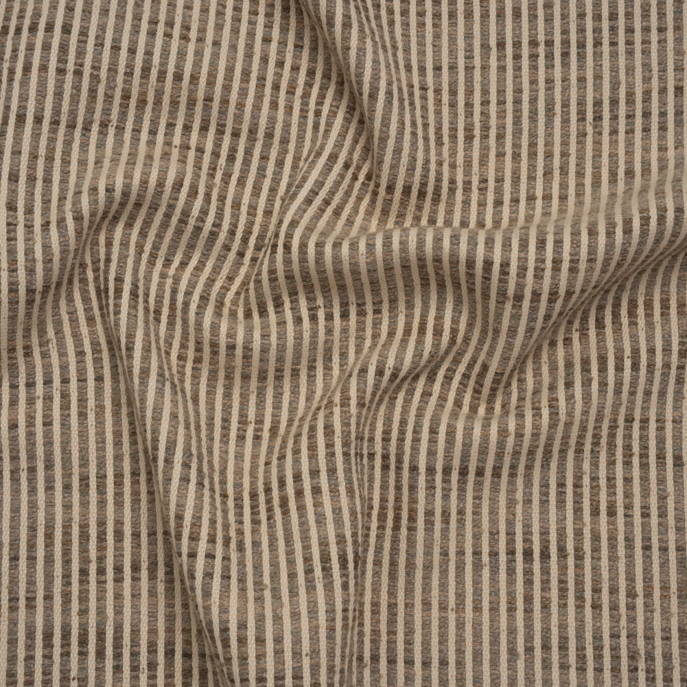 Polyester Boucle Woven - Fawn Stripes - British Imported
