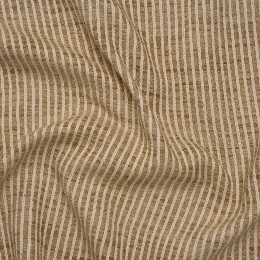 Polyester Boucle Woven - Jute Stripes - British Imported