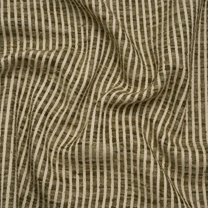 Polyester Boucle Woven - Moss Stripes - British Imported