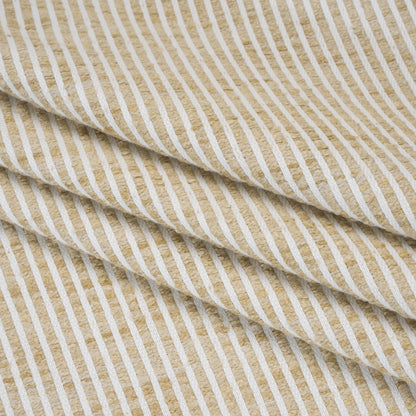 Polyester Boucle Woven - Oatmeal Stripes - British Imported