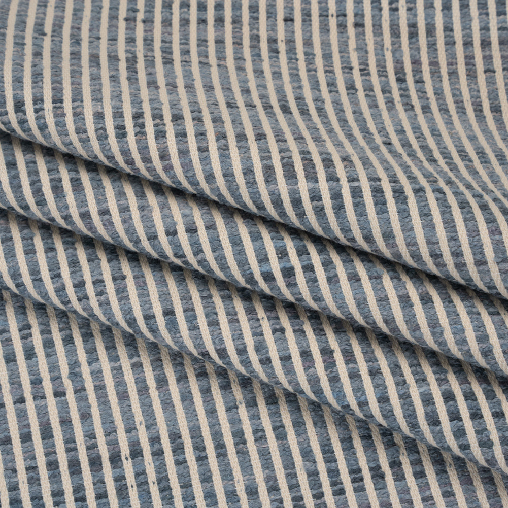 Polyester Boucle Woven - Ocean Stripes - British Imported