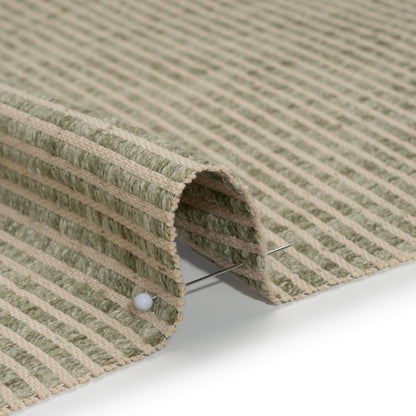 Polyester Boucle Woven - Sage Stripes - British Imported