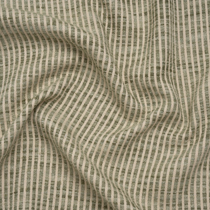 Polyester Boucle Woven - Sage Stripes - British Imported