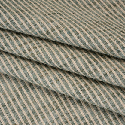 Polyester Boucle Woven - Seafoam Stripes - British Imported
