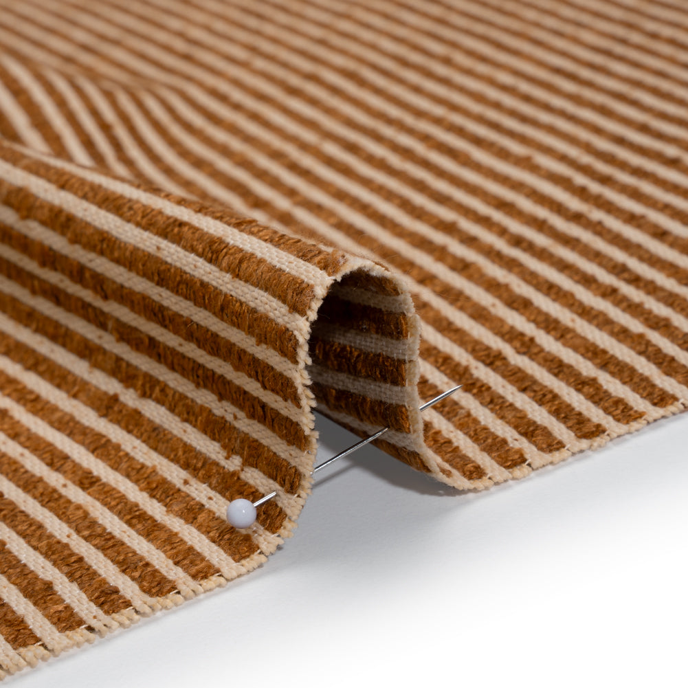 Polyester Boucle Woven - Sienna Stripes - British Imported