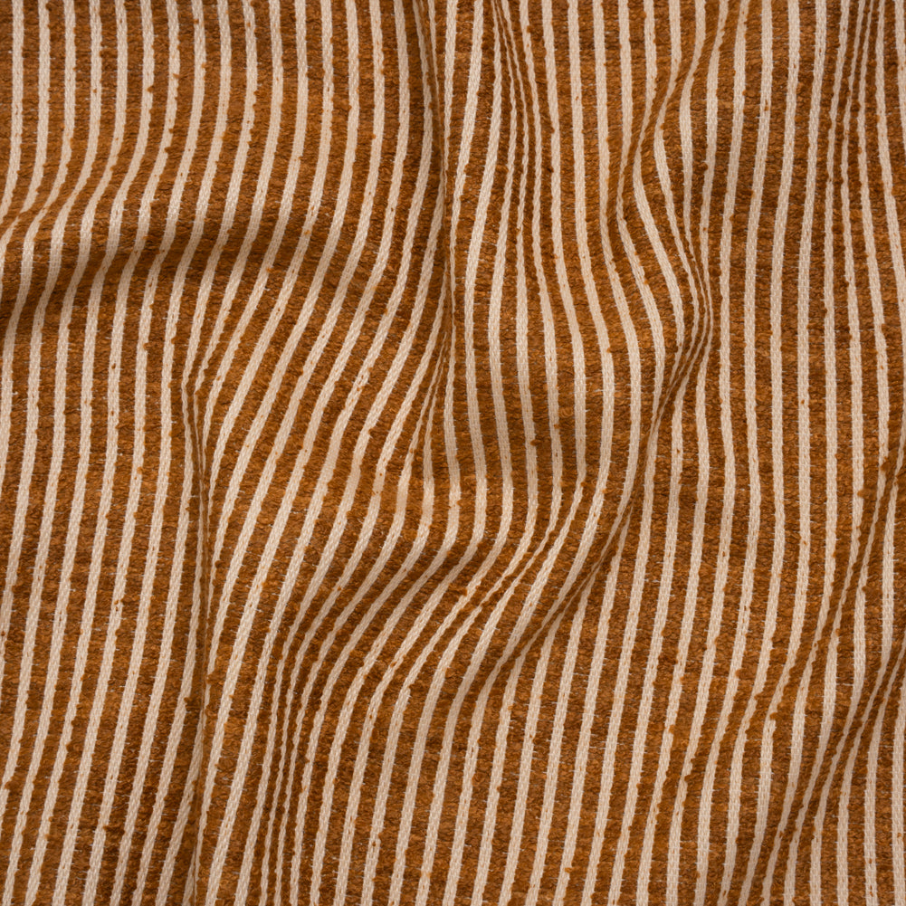Polyester Boucle Woven - Sienna Stripes - British Imported