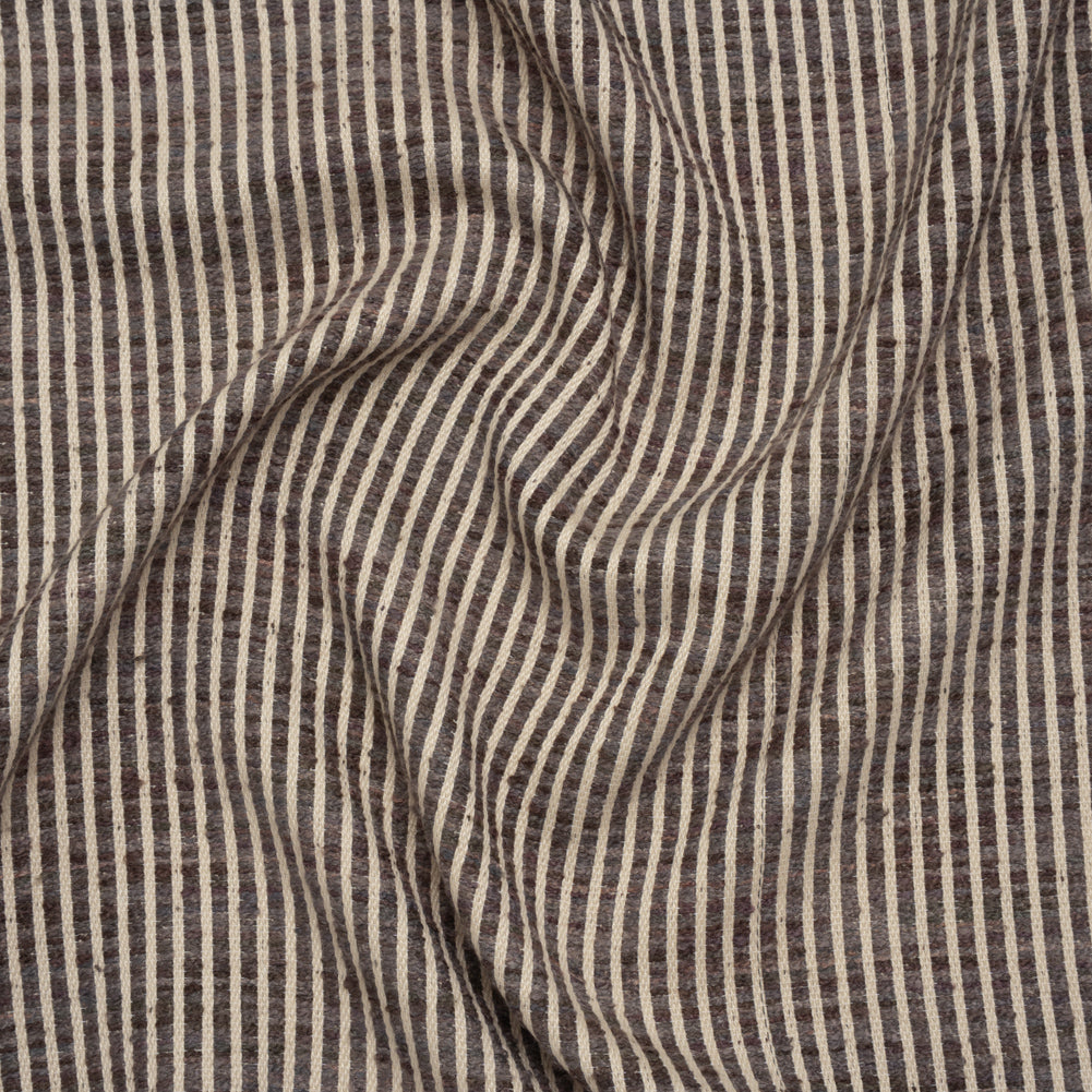 Polyester Boucle Woven - Slate Stripes - British Imported