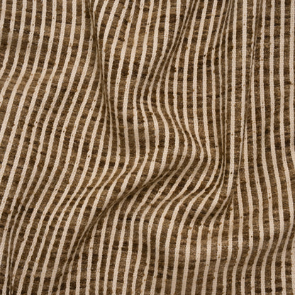 Polyester Boucle Woven - Walnut Stripes - British Imported