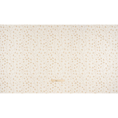 Brushed Cotton and Linen Canvas - Flax Clover Leaf Vines - British Imported