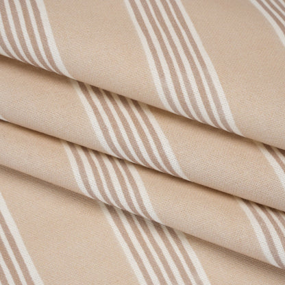 Brushed Cotton and Linen Canvas - Linen Stripes - British Imported