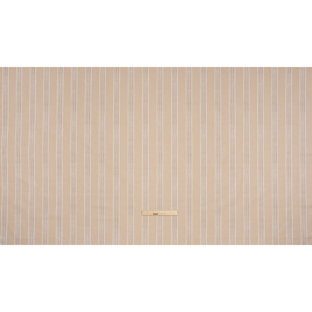 Brushed Cotton and Linen Canvas - Linen Stripes - British Imported