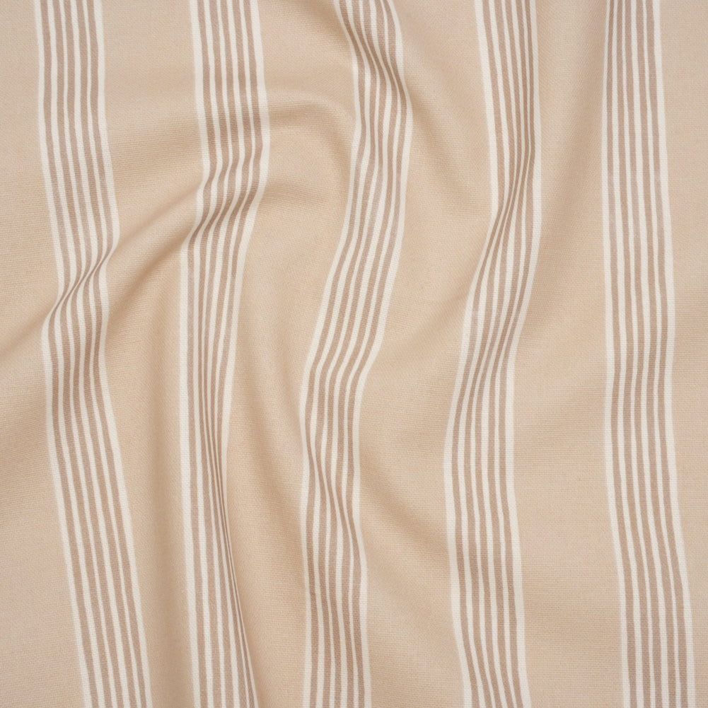 Brushed Cotton and Linen Canvas - Linen Stripes - British Imported
