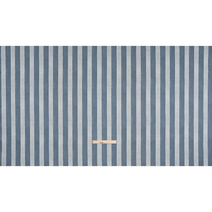 Brushed Cotton and Linen Canvas - Navy Stripes - British Imported
