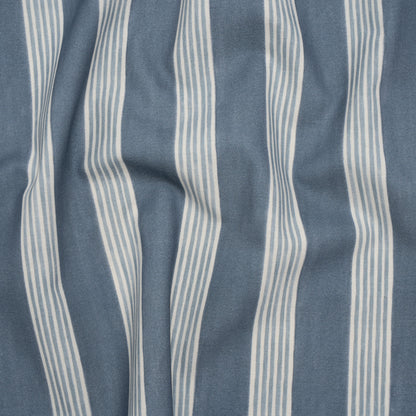 Brushed Cotton and Linen Canvas - Navy Stripes - British Imported