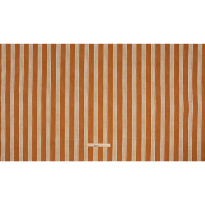 Brushed Cotton and Linen Canvas - Paprika Stripes - British Imported