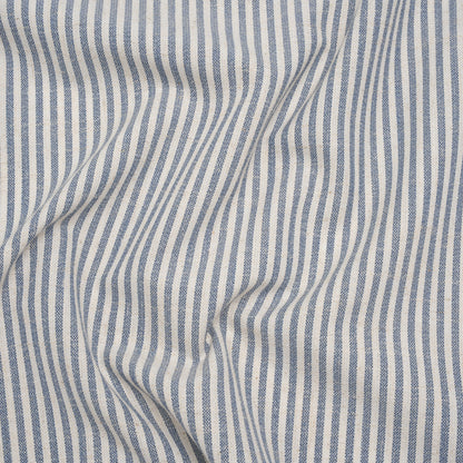 Recycled Polyester Blend Woven - Navy Candy Stripes - British Imported