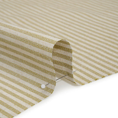 Recycled Polyester Blend Woven - Olive Candy Stripes - British Imported