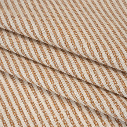 Recycled Polyester Blend Woven - Paprika Candy Stripes - British Imported